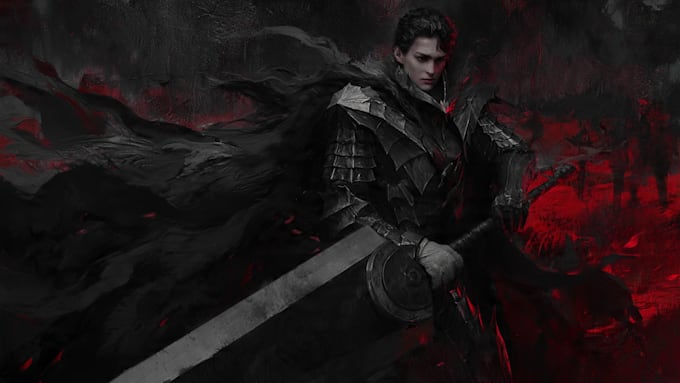 create high quality bespoke dark berserk art