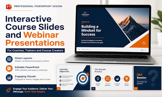 create interactive course slides and webinar presentations on powerpoint