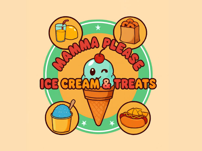 create a cute ice cream logo design