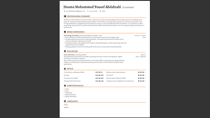 resume writing and design