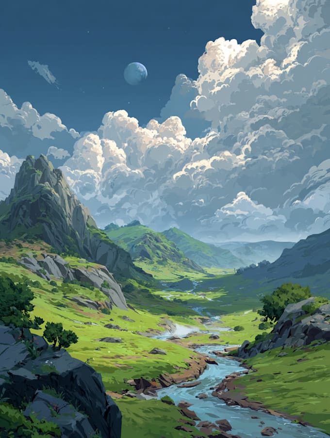 create realistic landscape concept art