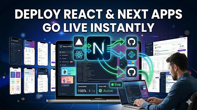 deploy your react js and next js website to netlify, vercel and github