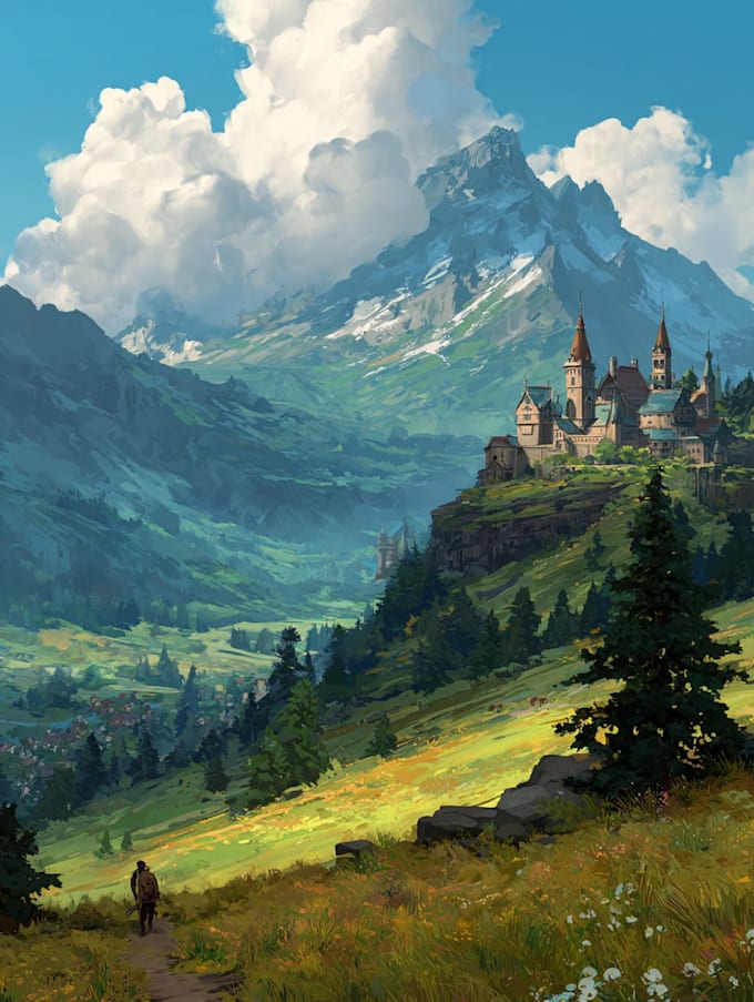 create immersive landscape illustration