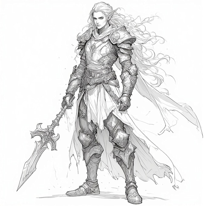 do fantasy character sketch for you