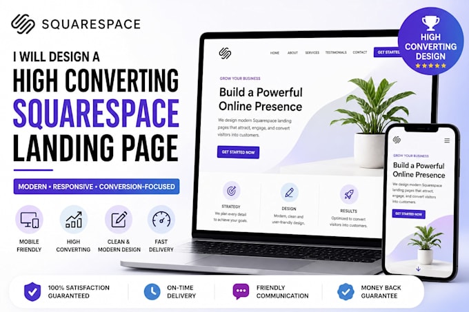 design a modern squarespace website that converts