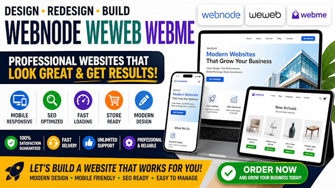 design webnode redesign weweb website build webme store mobile responsive SEO
