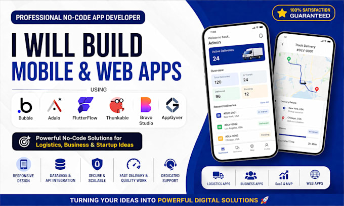 design bubble adalo flutterflow thunkable bravo studio appgyver web mobile apps