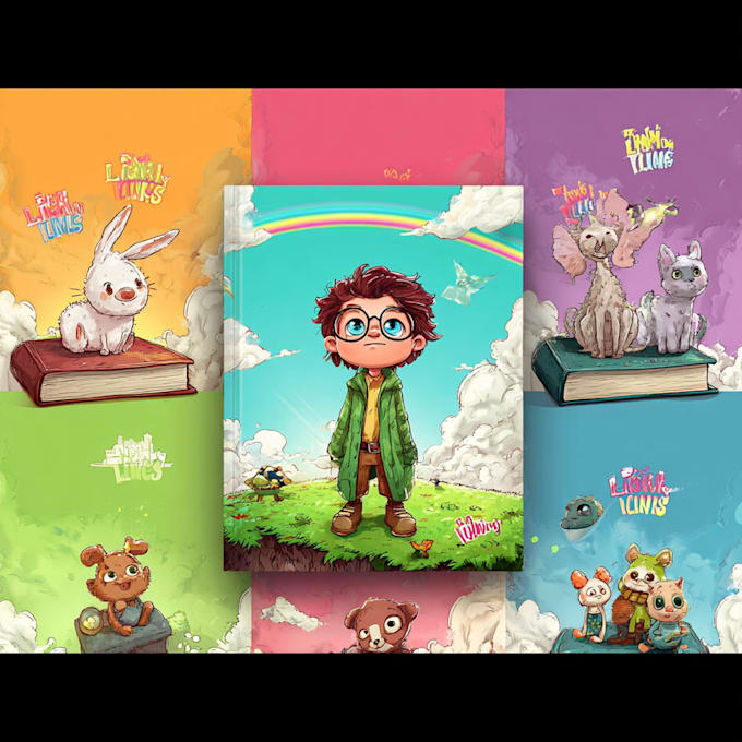create educational children book cover with fun learning