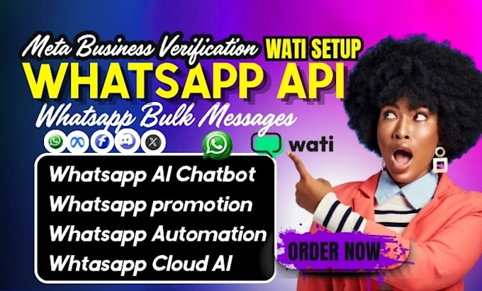 setup whatsapp business API, cloud API, chatbot automation and bulk messaging