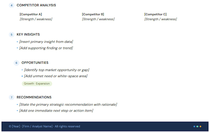 do market research, competitor analysis and industry analysis