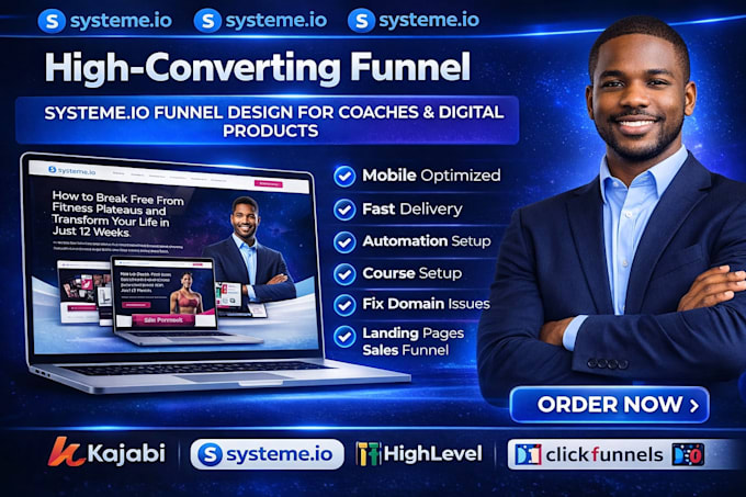 create system io sales funnel wordpress landing page email automation gohighleve