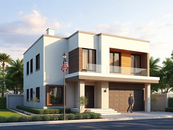 3d render architectural exterior design, commercial , house