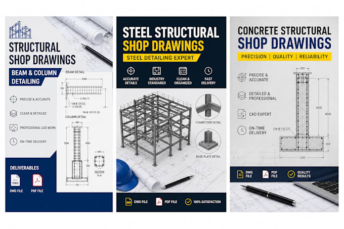 create precise structural shop drawings for beams and columns