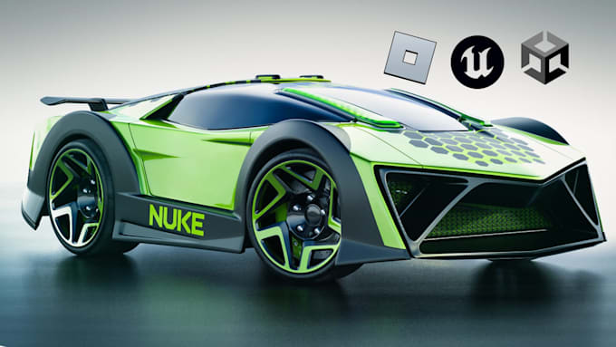 build 3d car modeling rendering and animation for roblox, unity, unreal engine