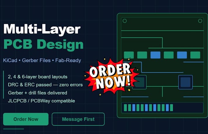 design multi layer pcb layout using kicad with gerber files for fabrication