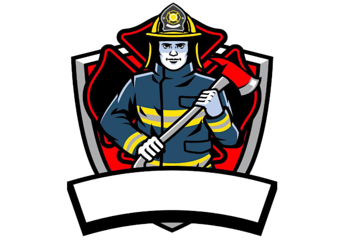 create firefighter mascot logo design with unlimited review