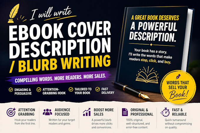write ebook description, amazon book blurb, sales book summary