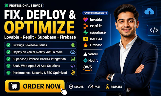 fix lovable deploy replit supabase base44 firebase vercel aws bolt netlify saas