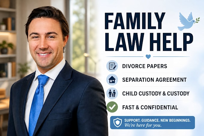 draft divorce papers, child custody agreements, or a parenting plan