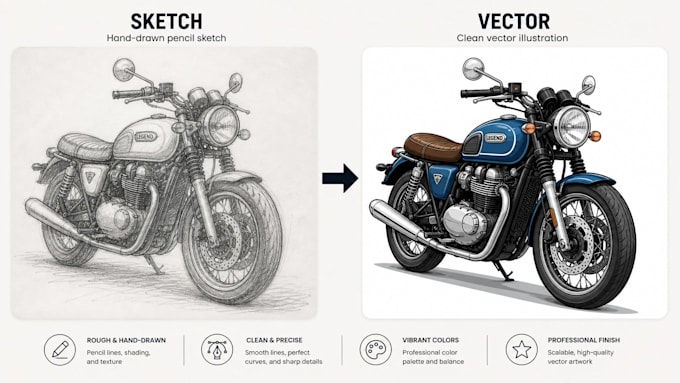 convert sketch to vector, line art, vector trace, image to vector illustration