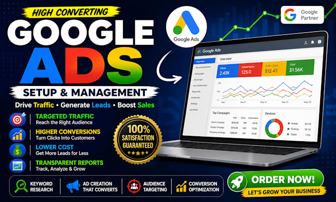 setup and manage google ads ppc campaign for ecommerce shopify store