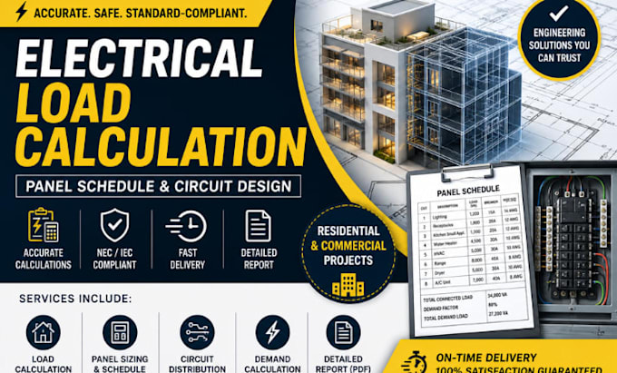 do accurate electrical load calculation, panel schedule