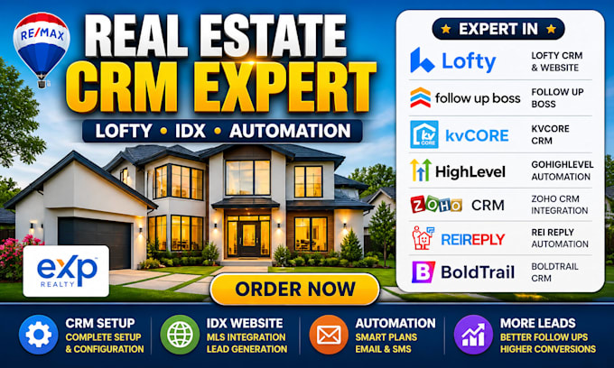 setup lofty CRM, lofty website, idx website, follow up boss