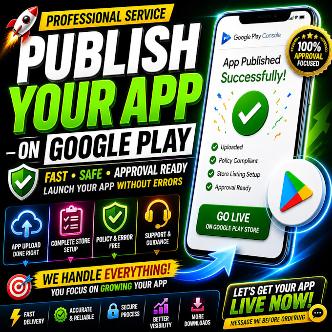 upload and upload and publish your app on google play store