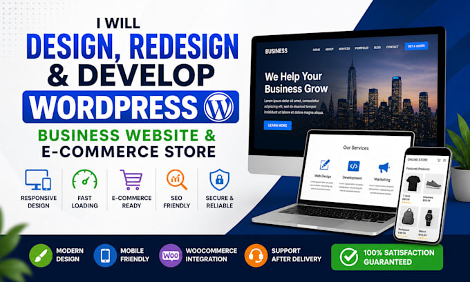 build wordpress website development, design or customize business website SEO