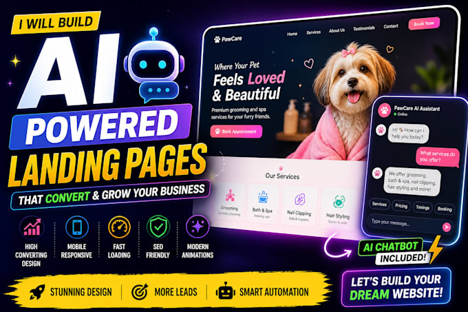 build a high converting ai landing page with chatbot