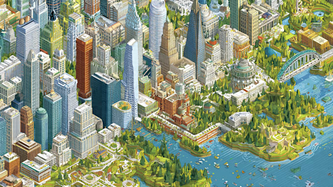 draw amazing vector or isometric map illustrations