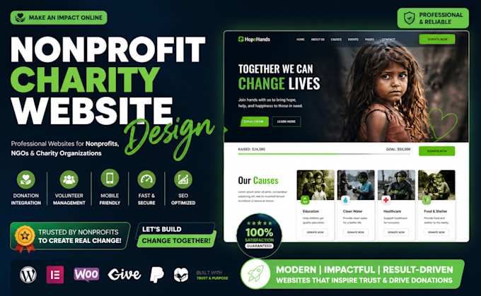 build nonprofit donation website fundraising website ngo charity website