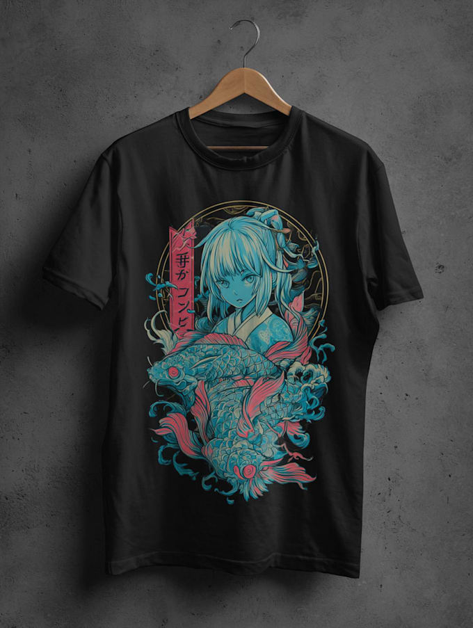 do a japanese t shirt illustration