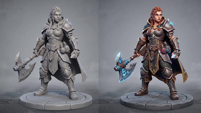 realistic 3d game character stylized 3d character model for unity unreal engine