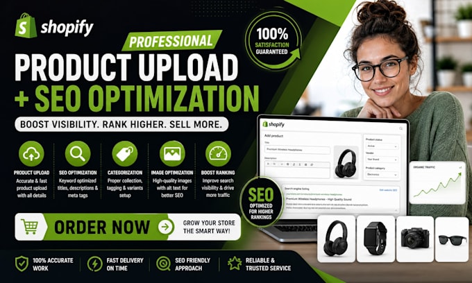 upload shopify product seo optimization website store design dropshipping