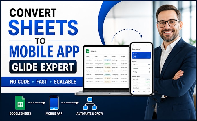 convert your google sheet or excel into a powerful mobile app using glide