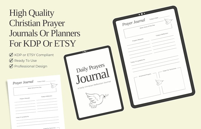 a beautiful christian prayer journal and planner for amazon KDP low content book
