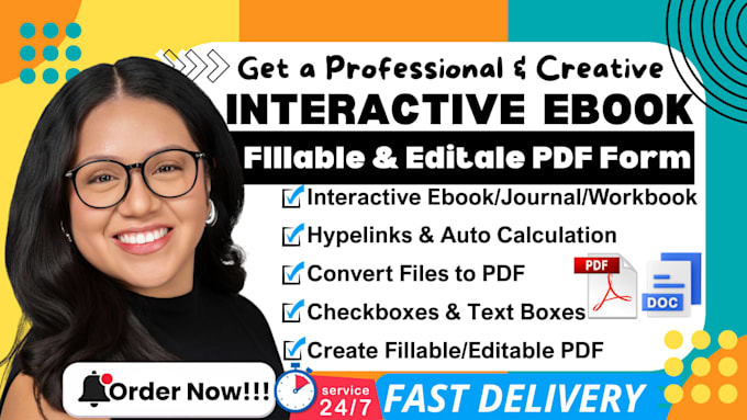 create interactive ebook, workbook, journal, planner do fillable PDF form