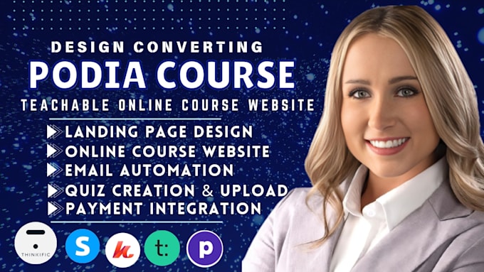 build podia website,online course website,teachable course,podia online comunity
