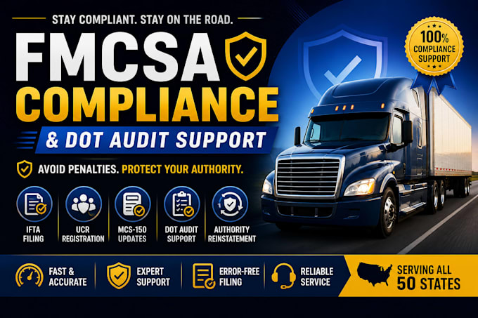 handle fmcsa compliance, ifta filing, ucr and dot audit support