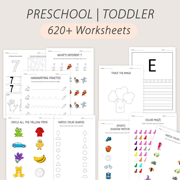 design printable worksheet children activity workbook kdp interactive book