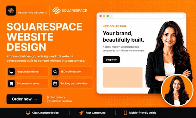 design or redesign squarespace website, build squarespace website development