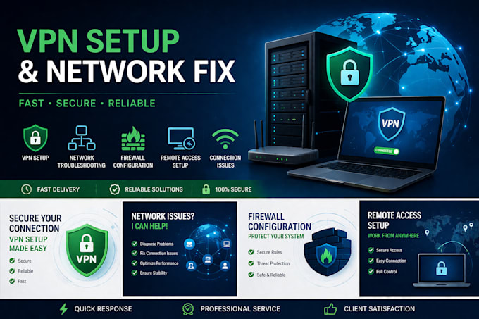 set up VPN and fix network issues professionally