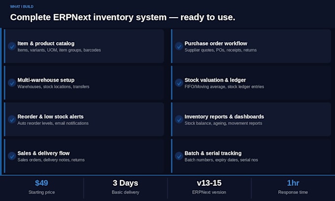 build a simple inventory management system in erpnext