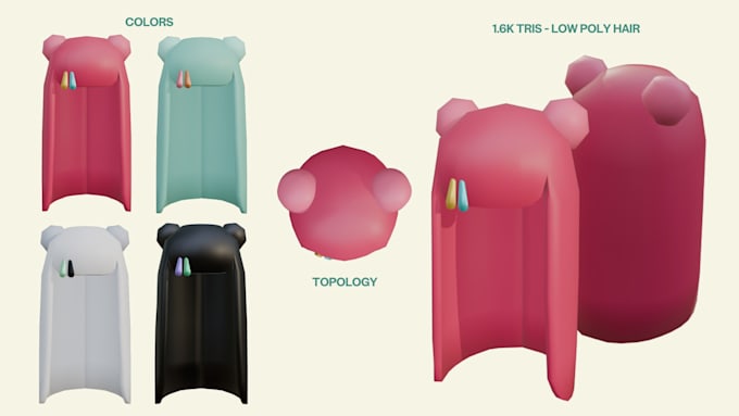create low poly ugcs hairs and accessories