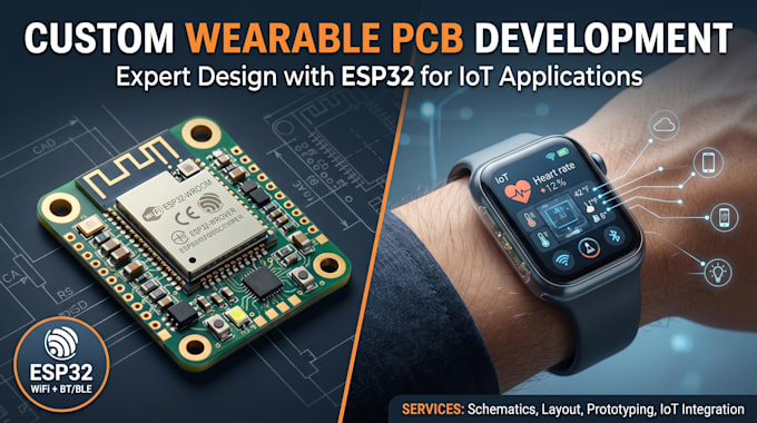 develop smart wearable pcb with esp32 for iot applications
