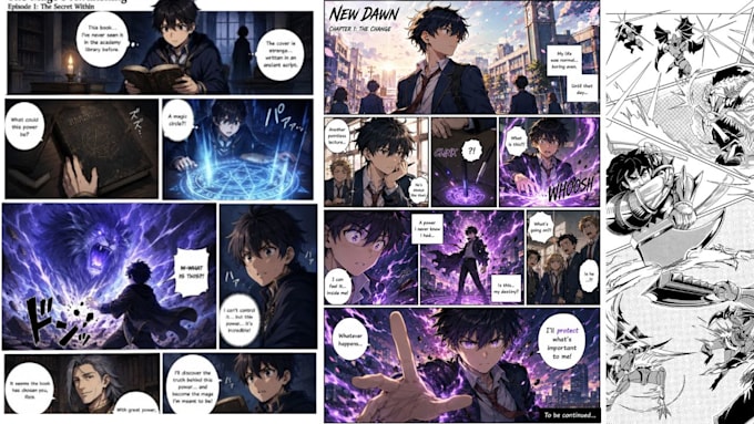 create manga comics illustration graphic novel manga and superhero comic strip
