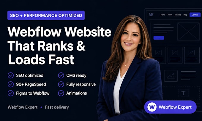 design and develop a responsive, SEO optimized webflow website