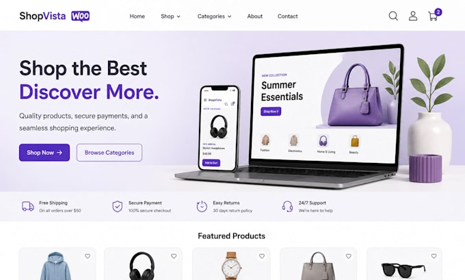 develop modern ecommerce website with payment integration