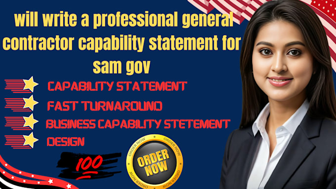 write a professional general contractor capability statement for sam gov